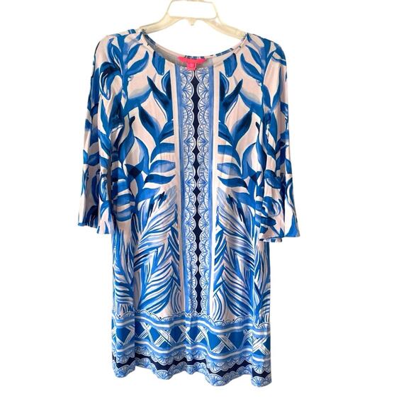 Lilly Pulitzer Ophelia Shift Dress Pink Tropics Tint Heat Wave size small Blue - Picture 2 of 9